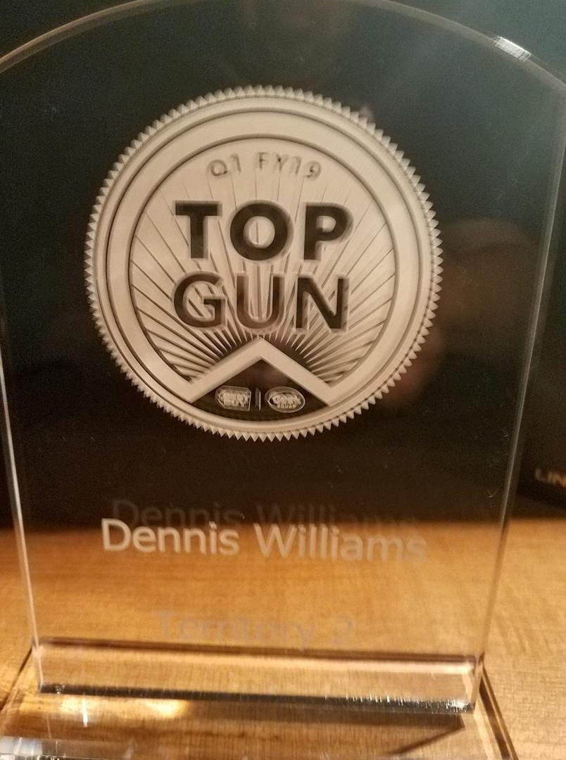 Dennis James Williams is BEST BUYS Top Gun seller in territory 2. Dennis and two co-workers went to Colorado for the award ceremony. Congratulations son!