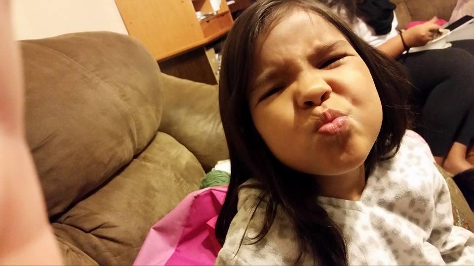 Silly faces in the morning before school