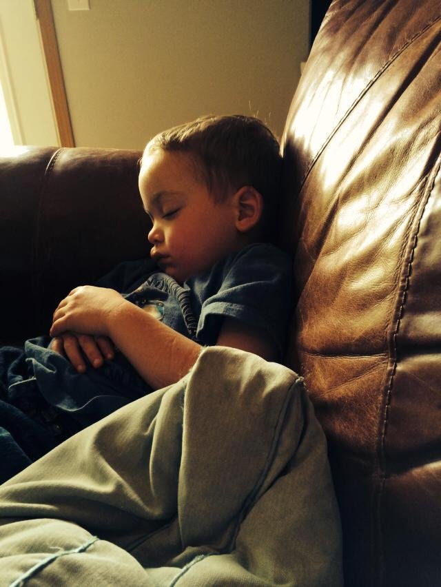 Babysitting my grandson. It's a tough job because he knows my phone almost better than me. :)