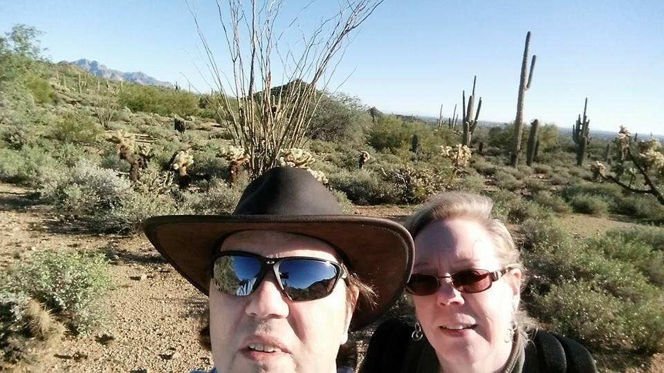 Hiking in the desert, taking pictures with my beautiful wife. What great time, got some great pictures. Although I was disappointed I didn't see any rattle snakes.
