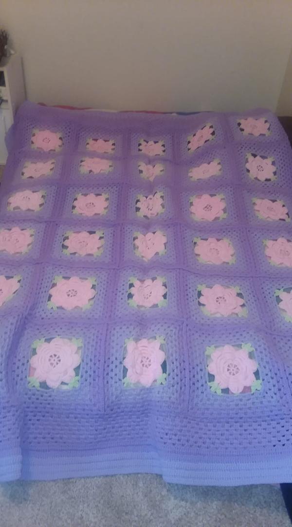 This was given to Steven 15 years or so ago by Granny-Pat. Think it was made while she was attending the Ashdown senior center. I am making it available to whomever wants it. Obviously not a boy quilt. Never used. It's ver