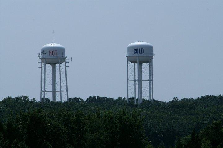 On a recent trip I saw in an industrial part of St. Clair the proof that they have Hot and Cold Water.