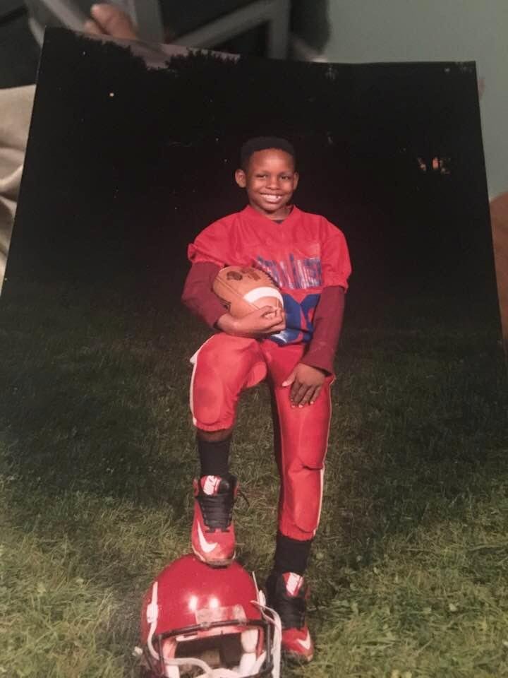 My great grandson getting ready for the NFL after college
