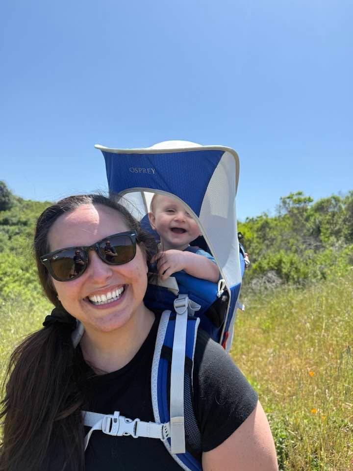 Hudson and Mommy Danielle on a baby hike