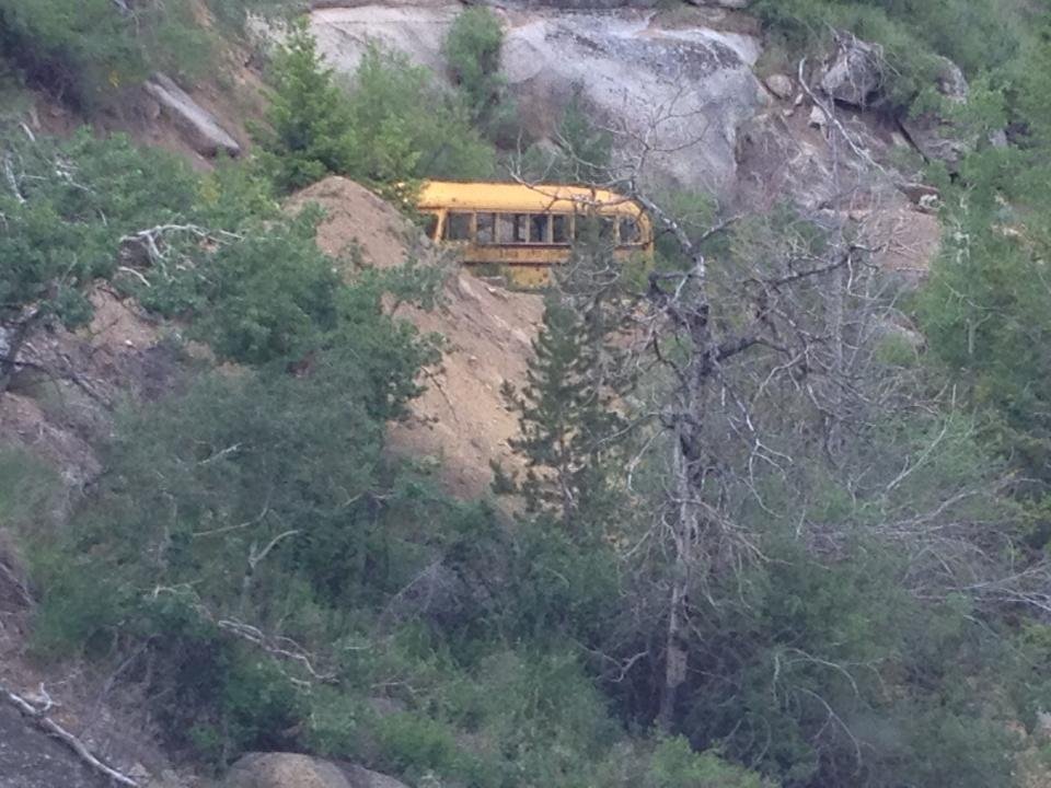 Someone's home in the mountains. How they got it there is beyond me.