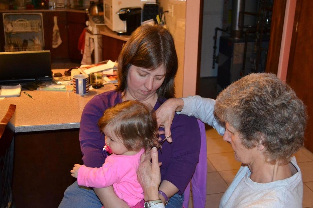 My Granddaughter Josie getting her first haircut