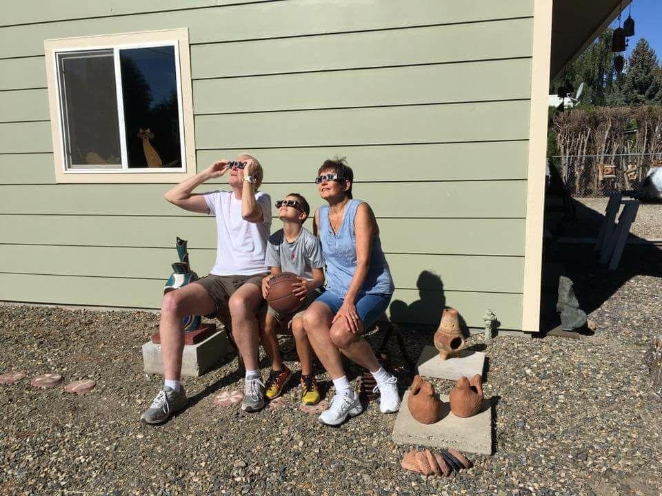 Conditions could not have been better for viewing the eclipse. Here we were watching the approach of totality.