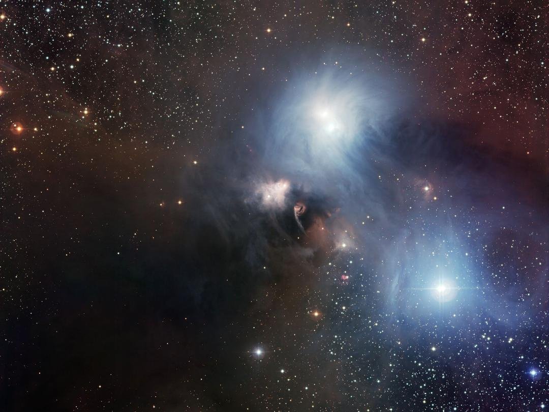 The R Coronae Australis region imaged with the Wide Field Imager at La Silla Telescope..................................................................................................................The nearby star-forming
