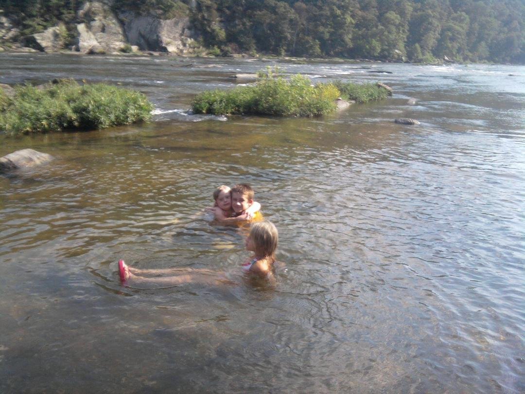 AUGUST 16,,2012,Andrew Caitlin n Hope all in the lake..