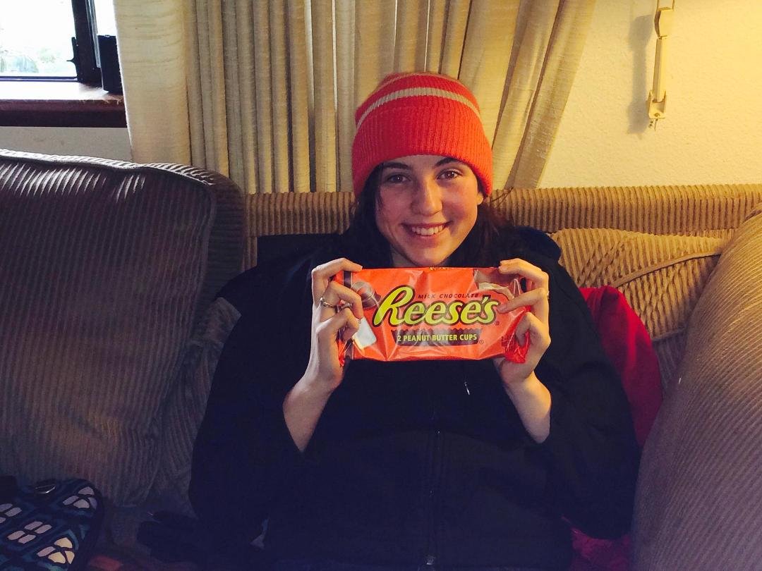 A little something to help Ashley get through her finals. If two one half pound Reese's Peanut butter cups won't do the trick, I don't know what will!