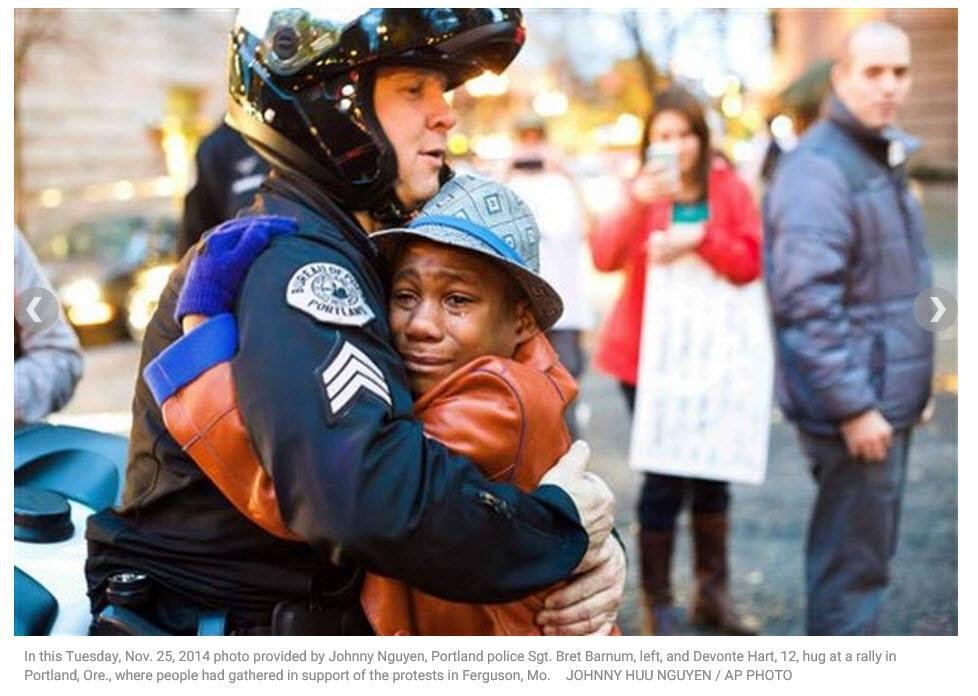 Let's Pray that our country will be stronger as we digest events in Ferguson. (picture taken at rally in Portland)