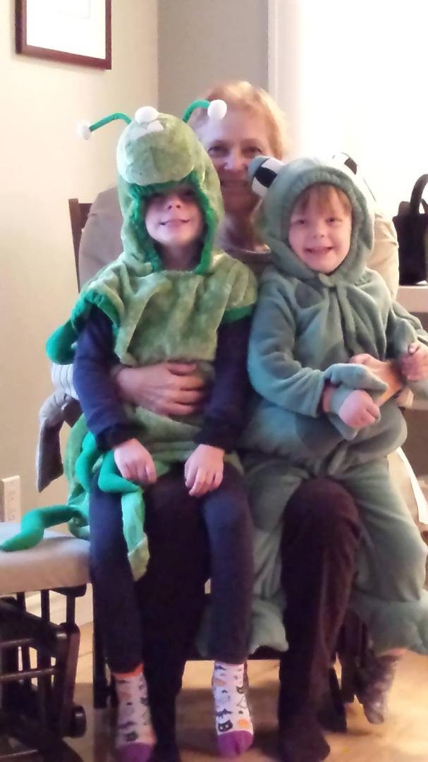 A caterpillar and a frog.