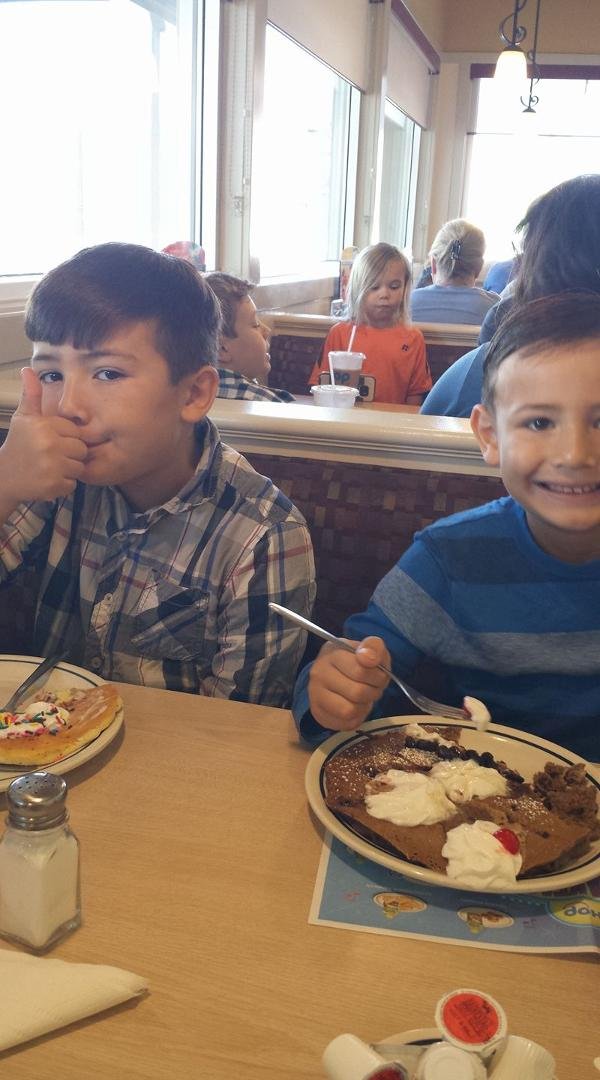 Having pancakes at IHOP with my "pips"
"