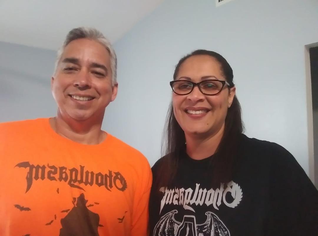 Maria and I with our favorite Rock Band T Shirts.