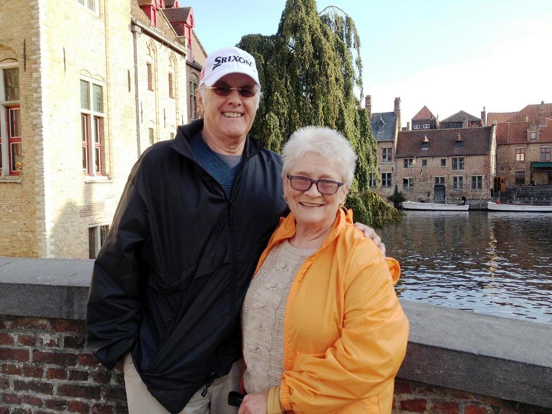 Diane and I celebrating our 50th on a Baltic. Here we are on a tour of Bruges , Belgium. September 2013