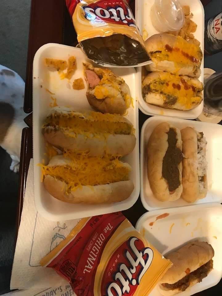 Tommy Tucker look what we are having on this nice National Hot Dog Day. Almost forgot my picture but you get the gist.