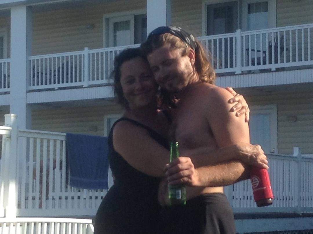 Nice pic of Nathan and his mom at the pool!