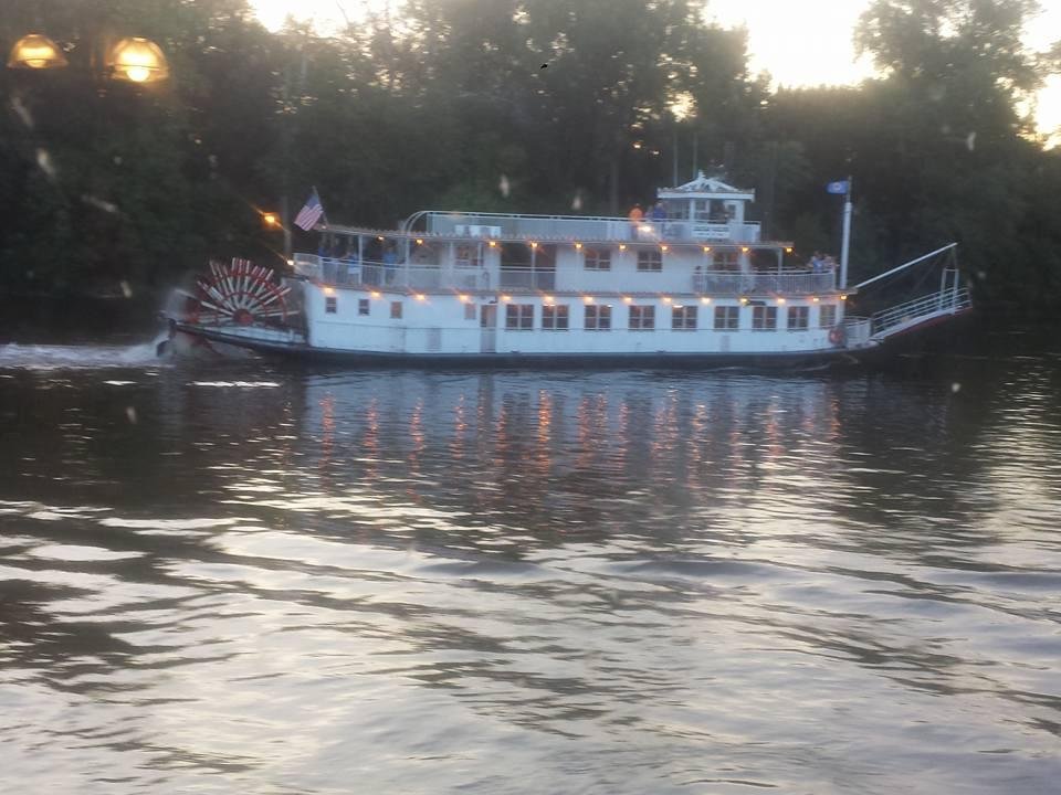 Rolling on the river with the KQRS rock the boat ride we got in a race with another paddle boat