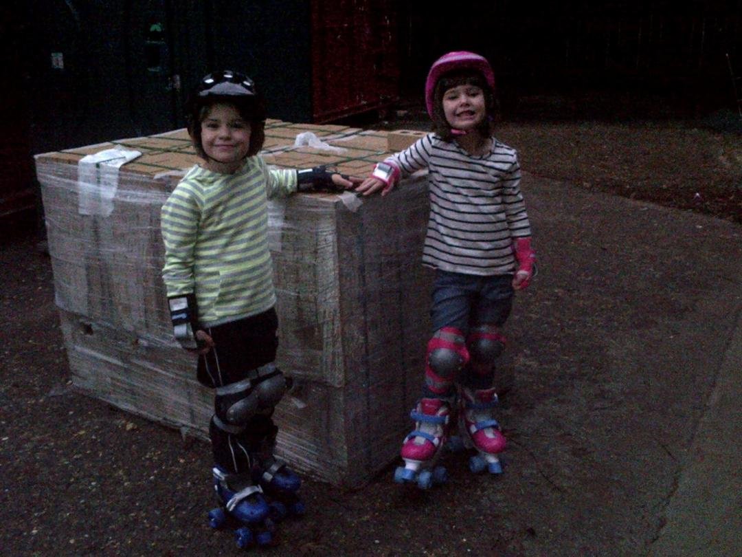 Future Roller Derby Stars:  Julia (left) and Lydia (right)
