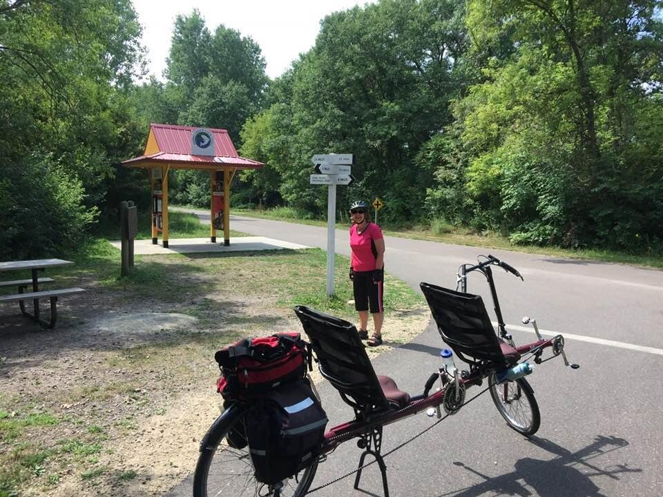 Mary and I did a bike ride out to Stillwater today using the Gateway and Brownie Creek State bike trails. We met Mary’s sister and her husband for lunch at a restaurant on the river. We had a great time.