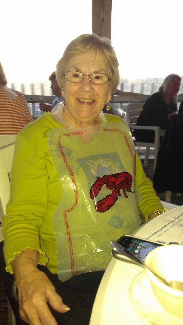 Janice waiting for her lobster