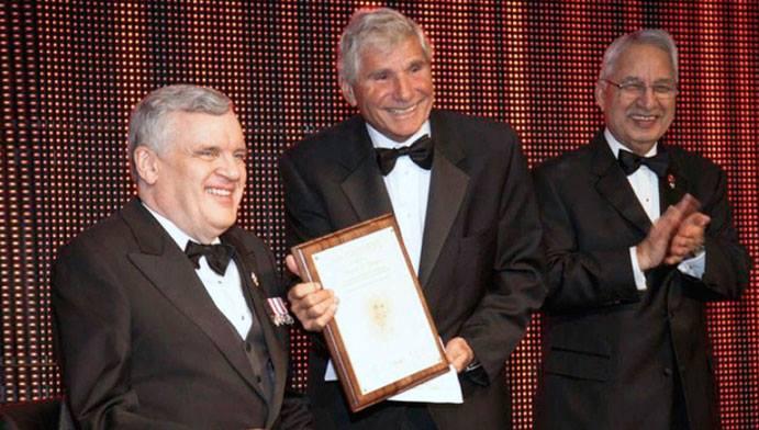 Accepting the King Clancy Award