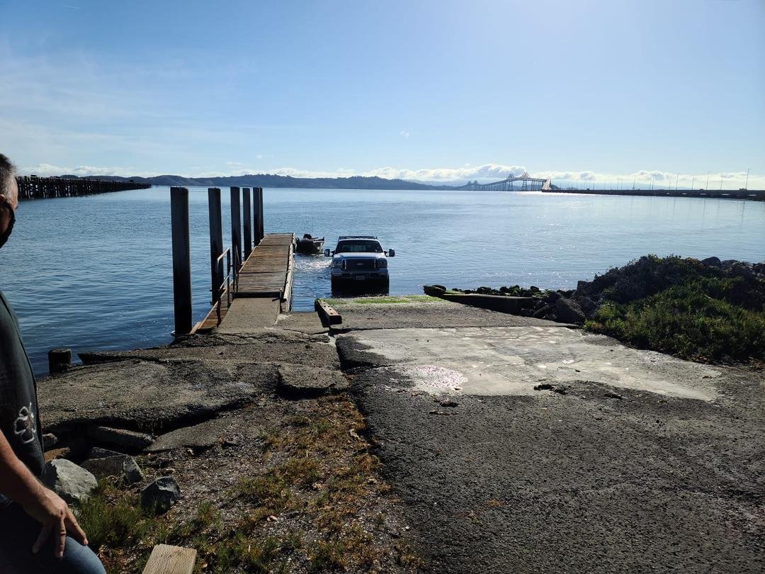 Someone just back his truck into the bay!!! At the Marin Rod and Gun Club.