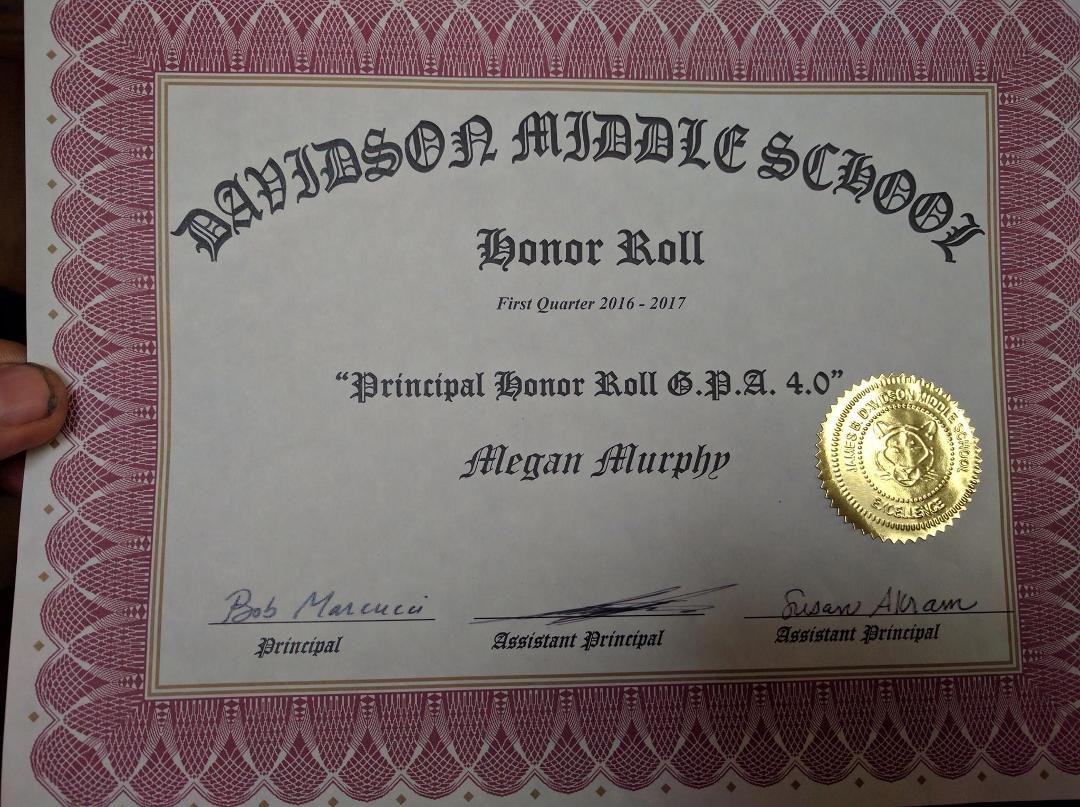 That's my girl! Way to go Megan!