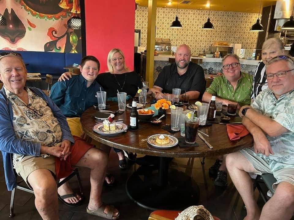 My wonderful husband, Paul, Turned 80 on August 26. He is now an octogenarian!!  we had a great time with our three children, Grandson, Jackson, and Jaime‘s husband, Jon!  We were so sorry that Jeanne (Jud’s wife and two da