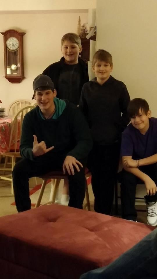 The boys, cousin saying Merry Christmas