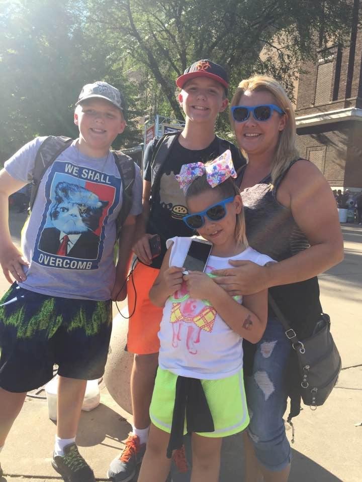 Meeting up with 4/5's of my family at the Minnesota State Fair. Having a great day. Tried corn dog wrapped in bacon, deep fried & dipped in maple syrup, mustard and more bacon. Year of bacon at the fair. Yummm!