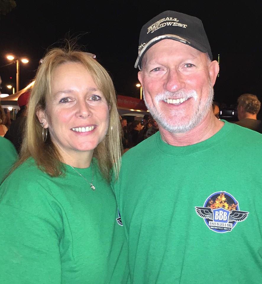 Bikes blues and Bbq.... Volunteered for open avenues at the beer gardens... That is the only reason I would wear green....I must love this girl...