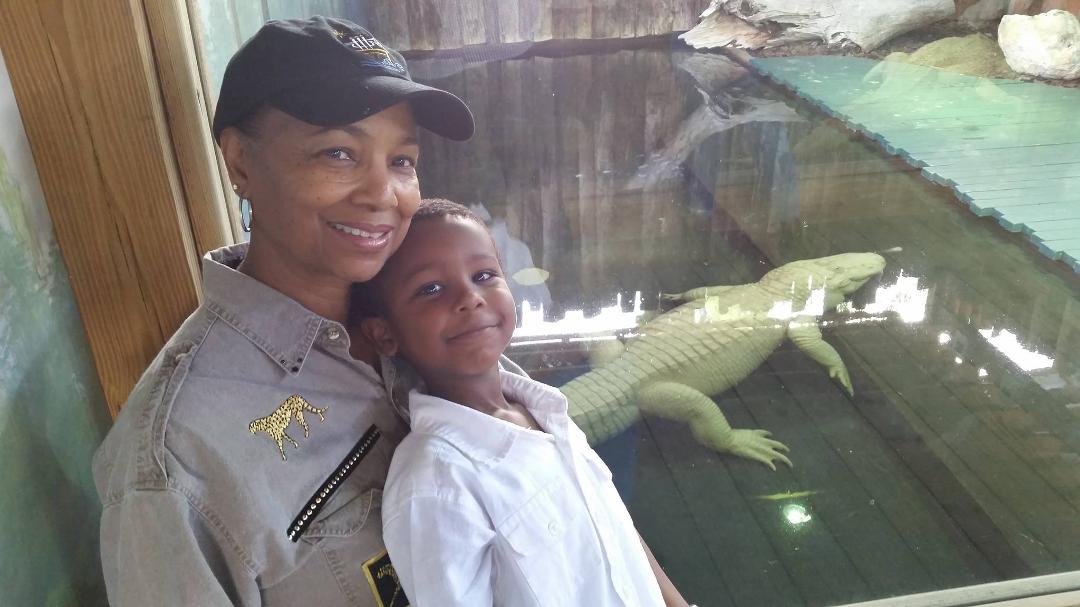 My Grandson and I at Gatorland in Florida