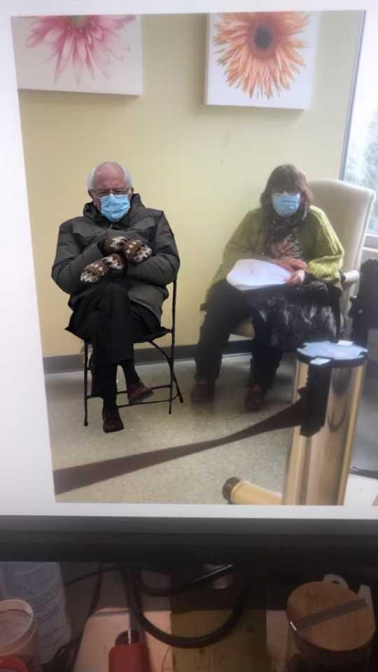 Me and my little friend. Got 1st COVID shot