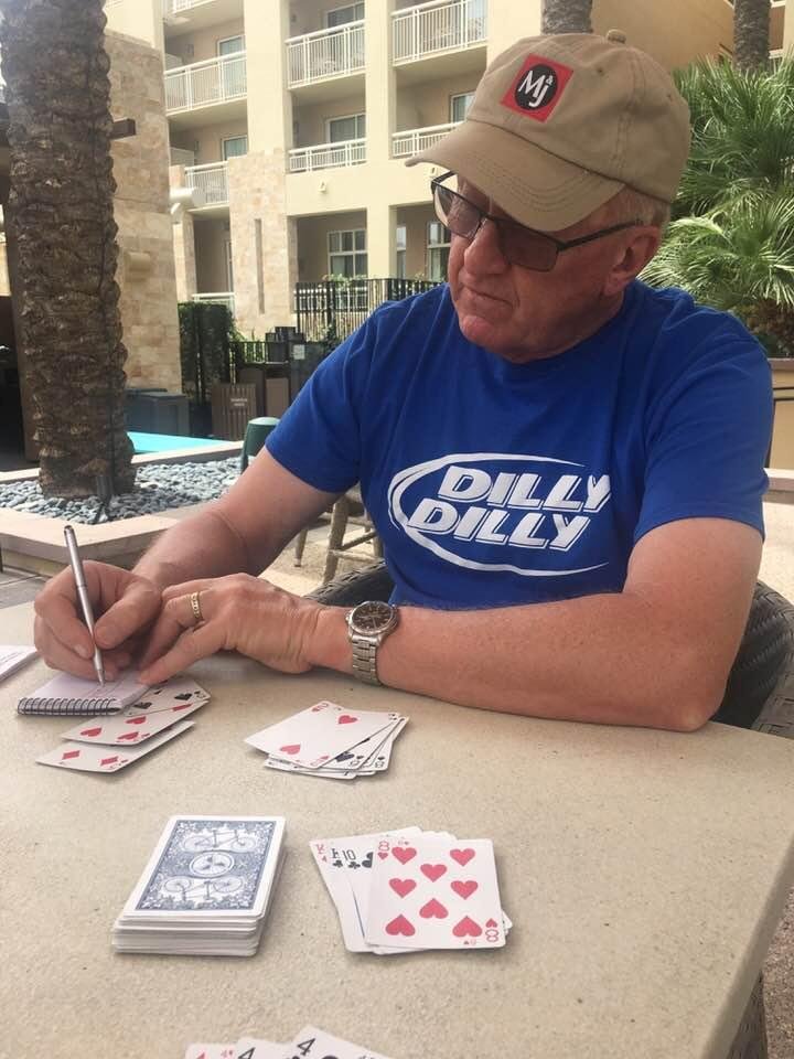 Playing cards and I’m winning...Dilly Dilly!
