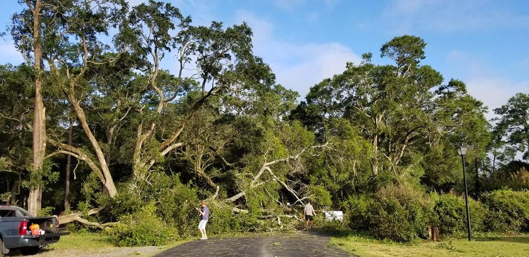 Marooned on Mariners Way! We are fine but the water from the Intracoastal Waterway got mighty high last night! Mulch all over the back and side yards so the water came up higher than it has ever been! We never lost power bu
