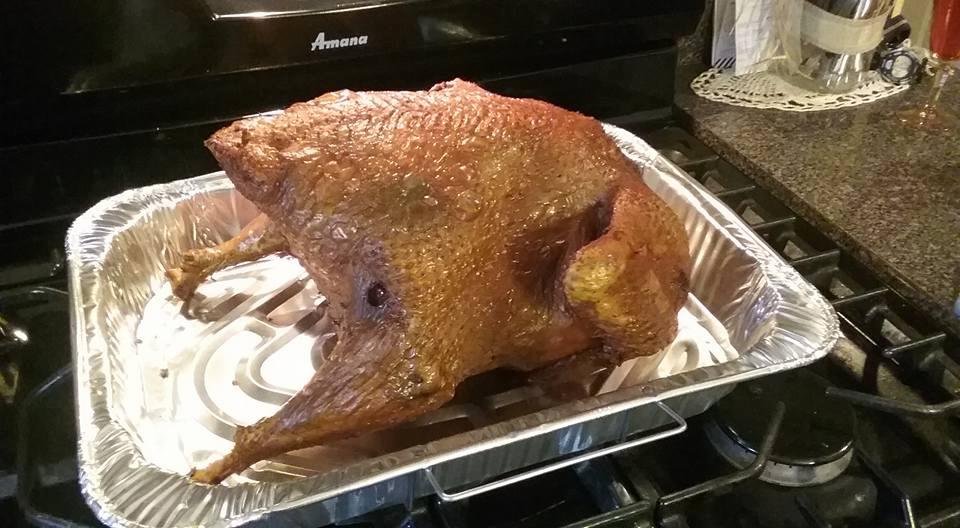 Deep fried turkey at Laurie LaBelle LaBossiere house....so much to eat!