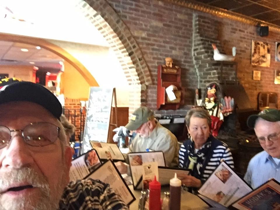 Having lunch with life long friends.