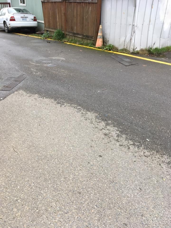 Shingles ripped of one of the homes.