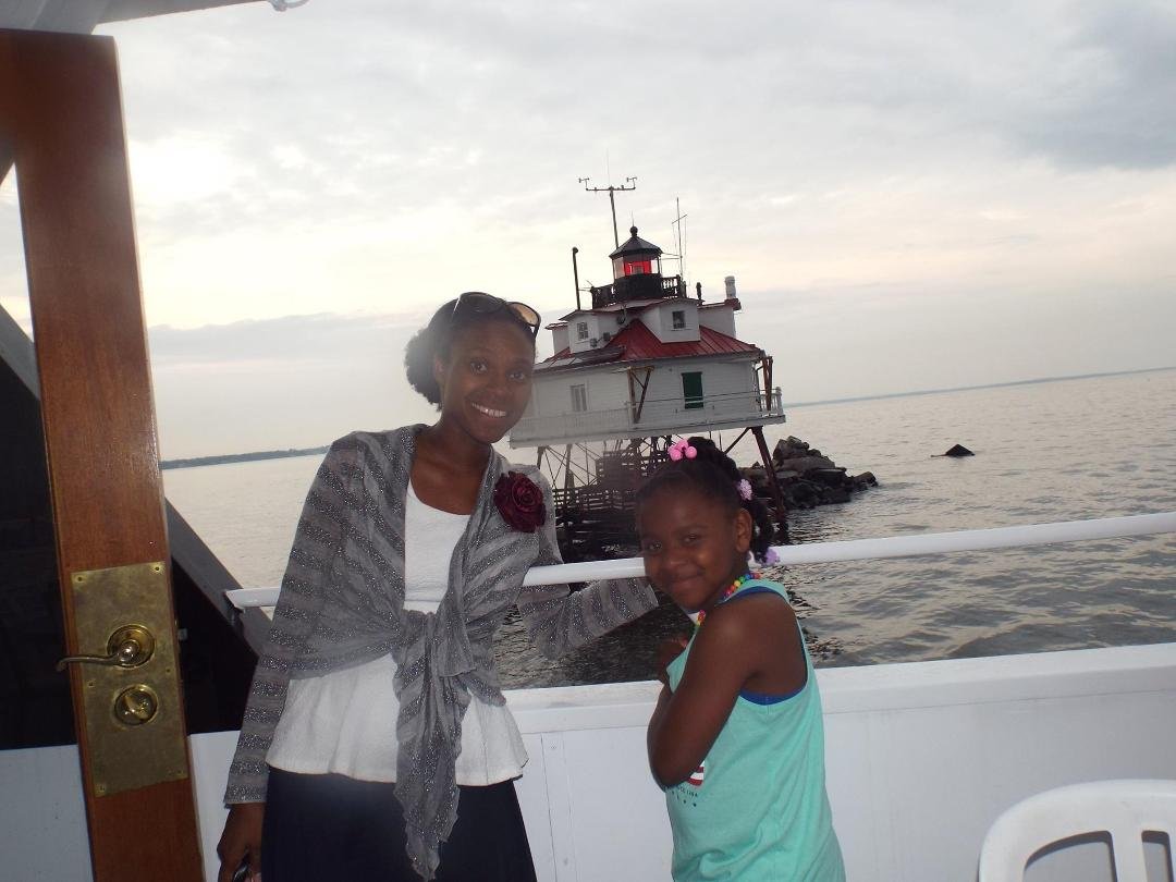 My Daughter Melanie, and great niece Chelsea on the 4th of July they were on the Light House Cruise. in Annapolis, Maryland.