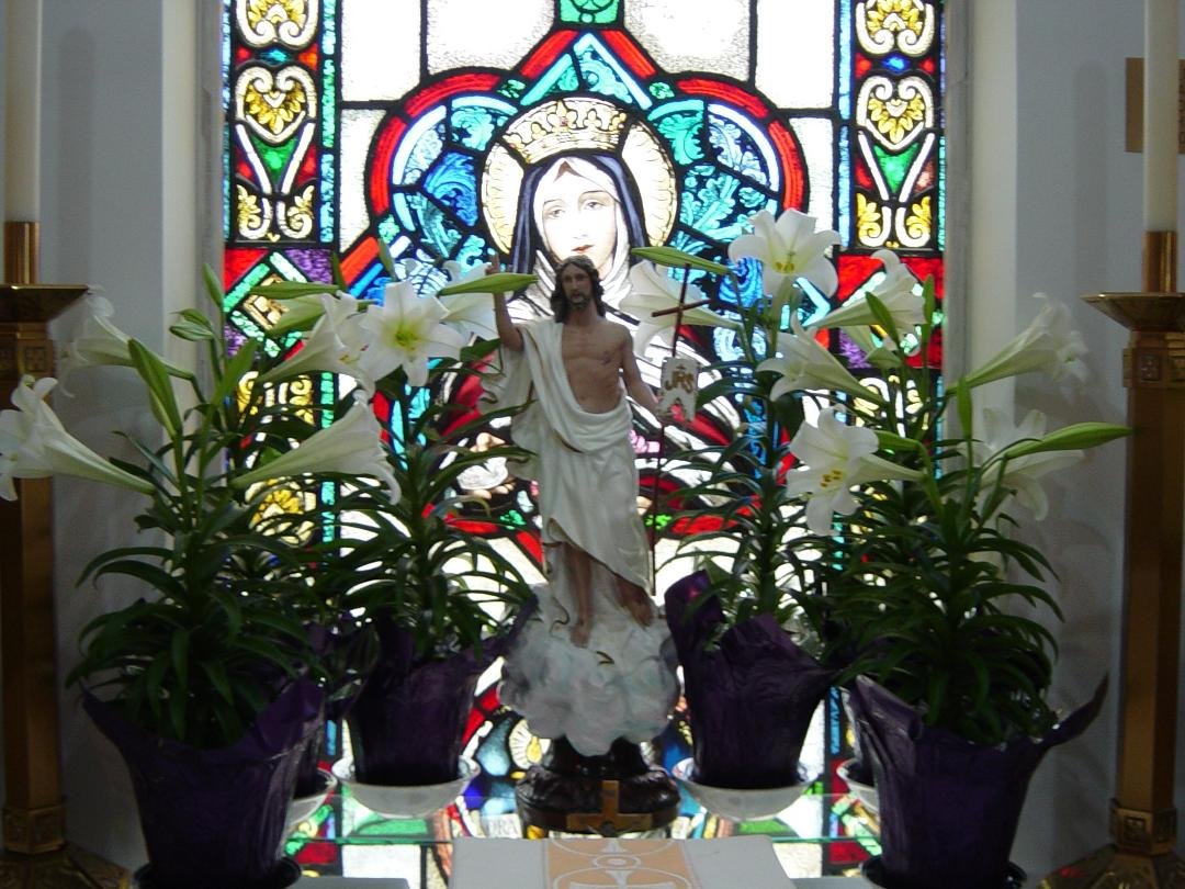 The Church celebrates the Easter Season for 50 days from Easter Sunday through Pentecost, the decent of the Holy Spirit. We are still in the Easter season. Continue to wish others, "Happy Easter!"