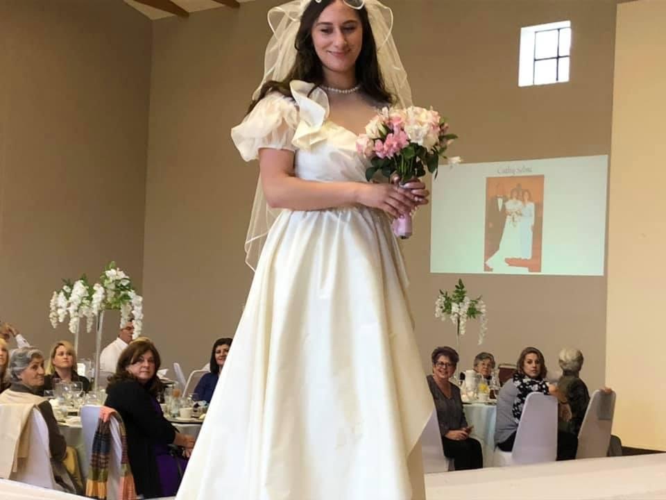 This lovely young woman modeling my dress is Sophia Stathis, Pete and Dina Stathis' daughter, and Sophie Stathis' granddaughter.