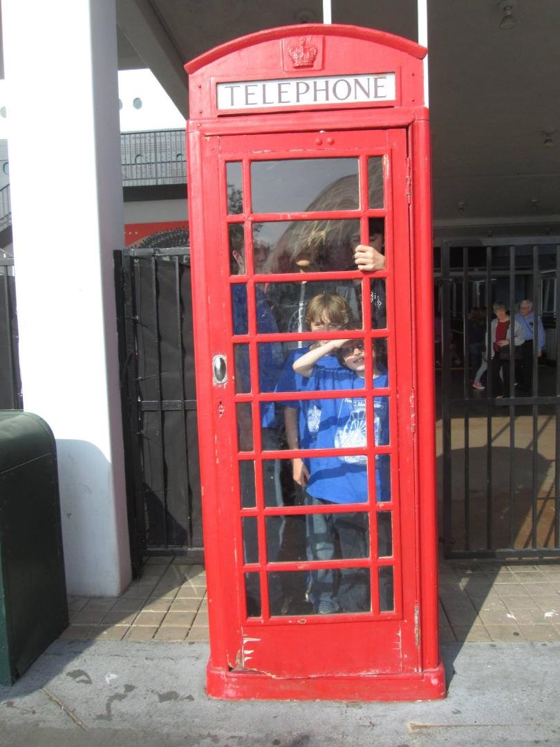 Teaching the children how to stuff a phone booth. "What's a phone booth?" they asked. So much to learn.