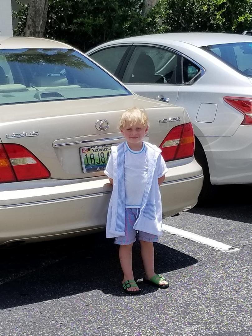 Grandson Rhy proud of car he cleaned up for me Father's day 2018
