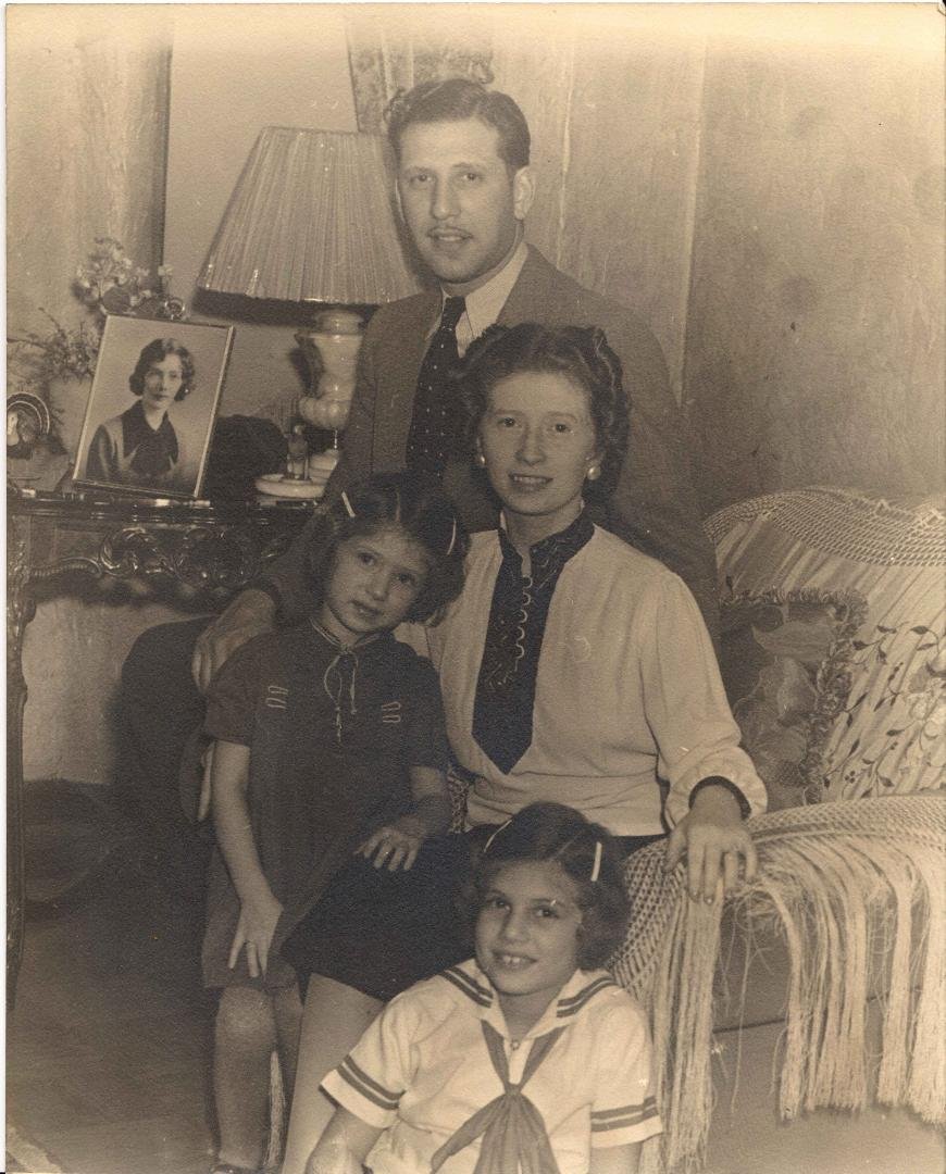 Grandpa Jack Glazer , Grandma Mary Warshal Glazer, Mother Dolores Glazer Jaffe, Aunt Shirley Glazer Adelstein: Photo on end table  Great Aunt Ruth Warshal Neft.