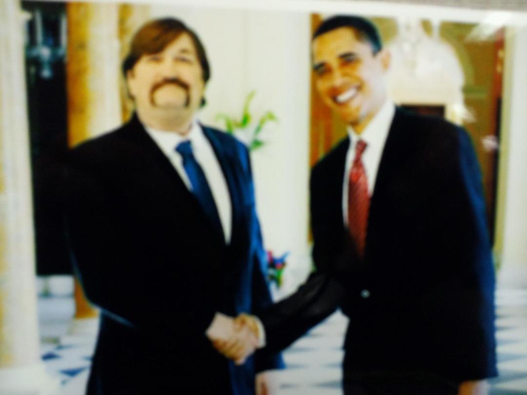 Shaking hands with the president I think he's an okay guy
