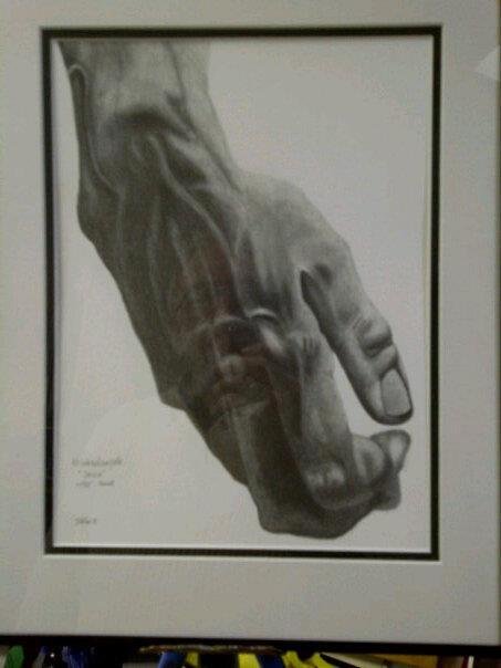 Right hand of David ... After Michelangelo...graphite