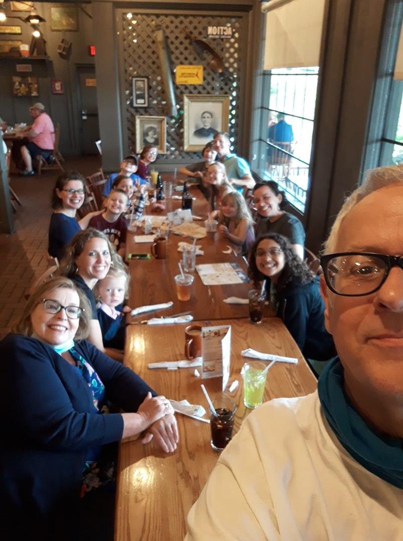 End of our trip at Cracker Barrel. How much we will miss them.
