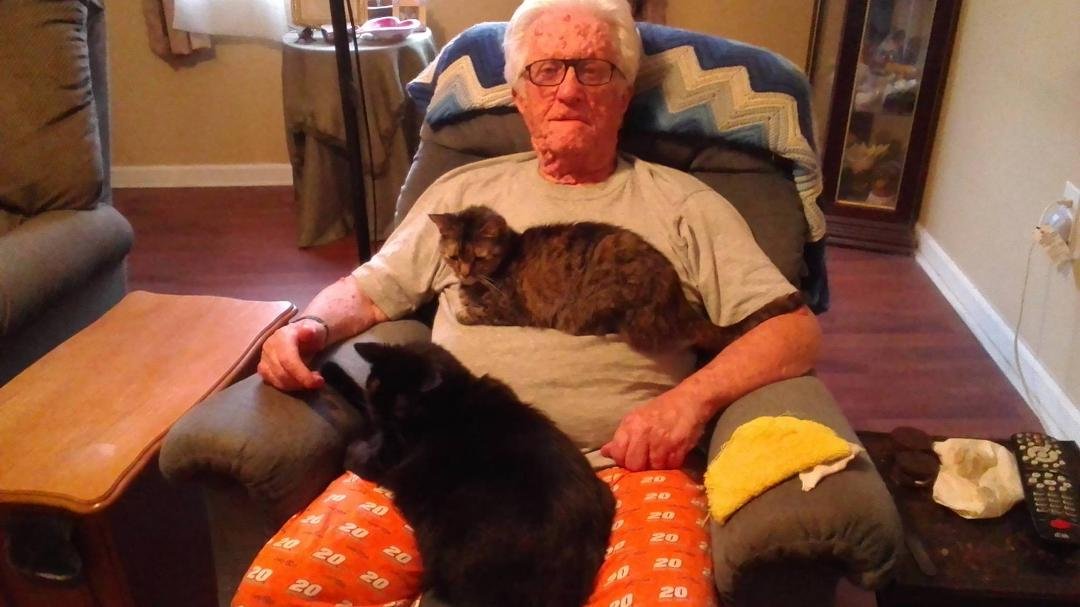 OUR kitties (Jezebel is supposed to be Marys) but lately she wants on my lap When My Cleo sees that she will lay on my chest