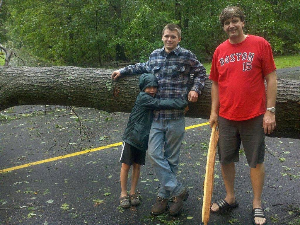 One of the many dozens of down trees we ran into on Sunday while out discovering Hurricane Irene. Crazy!